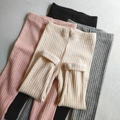 Ανοιξιάτικο φθινόπωρο παιδικό παντελόνι Γλυκό κοριτσίστικο κολάν με κλωστή για κορίτσι στενό στενό παντελόνι Παντελόνι μονόχρωμο ρίγες