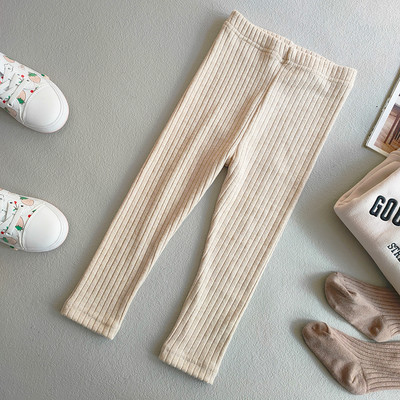 Ανοιξιάτικο φθινόπωρο παιδικό παντελόνι Γλυκό κοριτσίστικο κολάν με κλωστή για κορίτσι στενό στενό παντελόνι Παντελόνι μονόχρωμο ρίγες