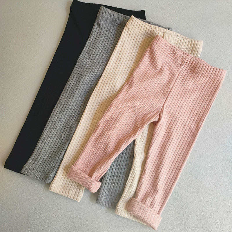 Ανοιξιάτικο φθινόπωρο παιδικό παντελόνι Γλυκό κοριτσίστικο κολάν με κλωστή για κορίτσι στενό στενό παντελόνι Παντελόνι μονόχρωμο ρίγες