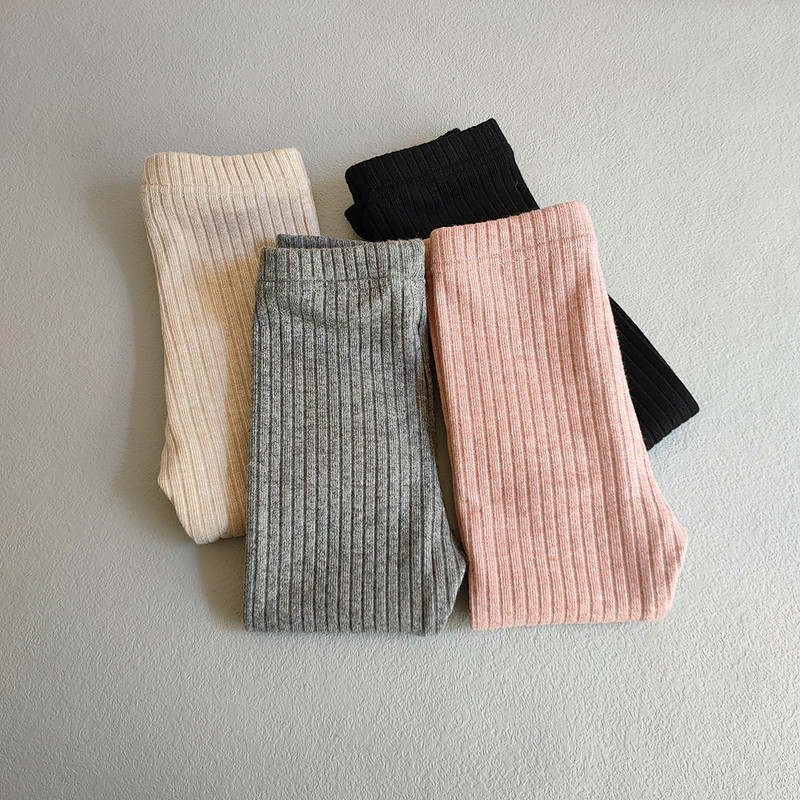 Ανοιξιάτικο φθινόπωρο παιδικό παντελόνι Γλυκό κοριτσίστικο κολάν με κλωστή για κορίτσι στενό στενό παντελόνι Παντελόνι μονόχρωμο ρίγες