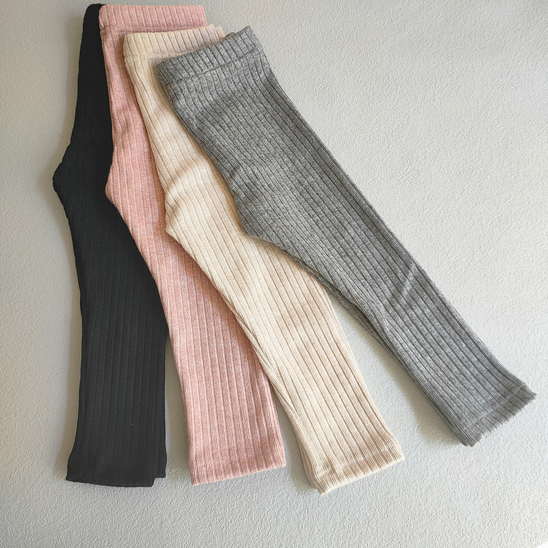 Ανοιξιάτικο φθινόπωρο παιδικό παντελόνι Γλυκό κοριτσίστικο κολάν με κλωστή για κορίτσι στενό στενό παντελόνι Παντελόνι μονόχρωμο ρίγες