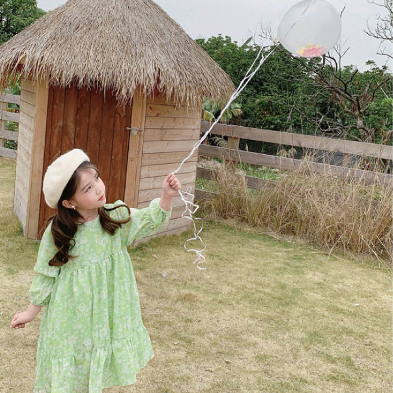 Proljetno-jesenska haljina za djevojčice 2023. Nova haljina princeze s dugim rukavima za zabavu s cvjetnim motivima Slatka dječja odjeća Ležerna odjeća za bebe, djecu i djevojčice