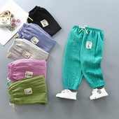 Ljetne hlače u obliku komaraca za djecu, prozračne tanke hlače, široke Haren trenirke za djevojčice, dječačke gaćice na 9 četvrtina