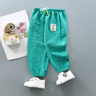 Ljetne hlače u obliku komaraca za djecu, prozračne tanke hlače, široke Haren trenirke za djevojčice, dječačke gaćice na 9 četvrtina