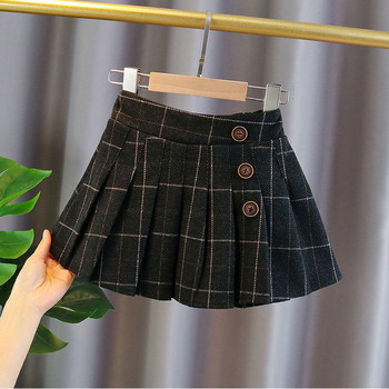 2023 Παιδικές κοριτσίστικες φούστες μάλλινες καρό φούστες Νέα άφιξη Παιδικά Princess Coffee Μαύρες φούστες Σχολικά ρούχα 3-16Y