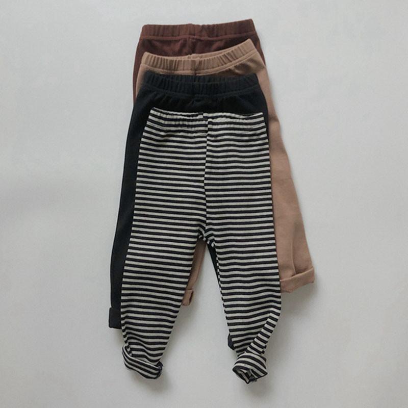 Dječje prugaste tajice Jednobojne vintage tajice Hlače s elastičnim strukom 1-6 godina Dječje ležerne hlače Proljeće Jesen Hlače za djevojčice