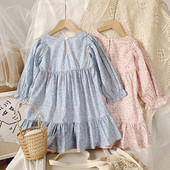 Rochie de toamnă pentru fete Nou stil pastoral Floral cu mâneci lungi Rochie de prințesă dulce pentru copil mic Bebeluș Copii Îmbrăcăminte pentru copii pentru fetiță