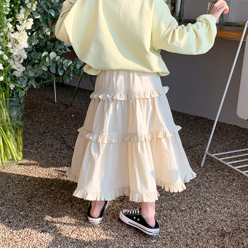 6718 Παιδικά Ρούχα Κοριτσίστικη Φούστα 2023 Καλοκαίρι Φθινόπωρο Νέα Φούστα Κέικ για Κορίτσια Lotus Leaf Δαντέλα Φούστα