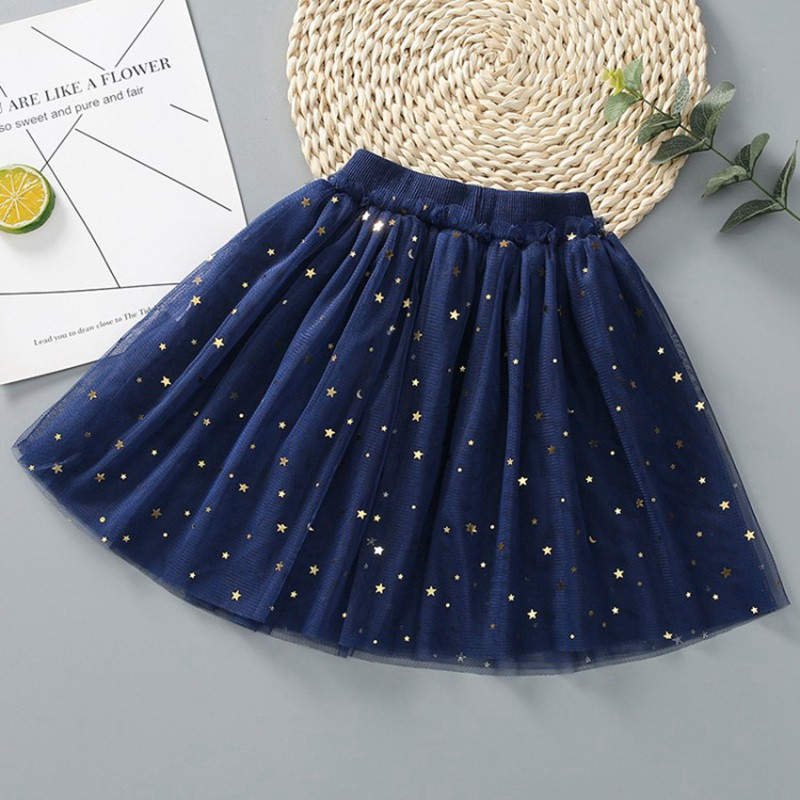 COOTELILI Dječja Baby Star svjetlucava plesna tutu suknja za djevojčice, šljokice, 3 sloja Odjeća za malu djecu, Dječja šifonska suknja princeze