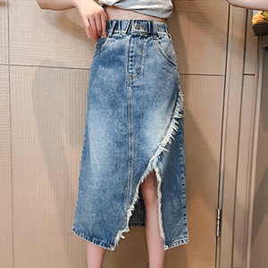 5 6 7 8 9 10 11 12 13 aastane teismeliste tüdrukute teksaseelik Uus mood korea versioon lõhestatud pikk seelik Lasteriided sünnipäevakingitus