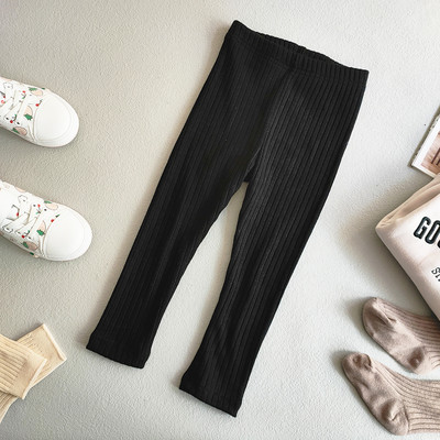 Lastele kunstkašmiirpüksid kevad-sügis tüdrukud puuvillase keermega säärised tüdrukule Stretch kitsad püksid ühevärvilised triibulised püksid