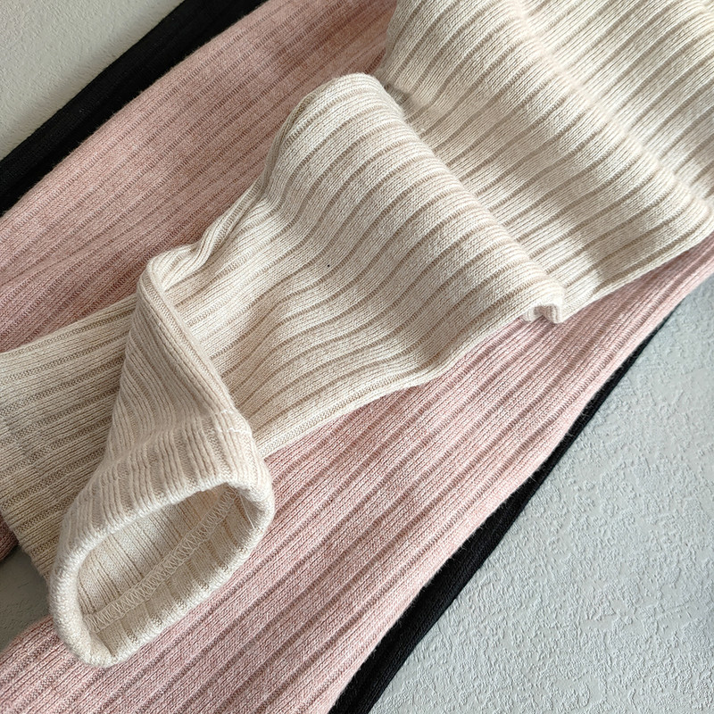 Lastele kunstkašmiirpüksid kevad-sügis tüdrukud puuvillase keermega säärised tüdrukule Stretch kitsad püksid ühevärvilised triibulised püksid