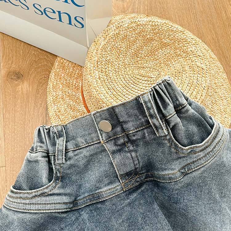 deer jonmi Ljeto 2023. Slojevite traper suknje za djevojčice visokog struka Dječje plisirane kratke hlače Suknje