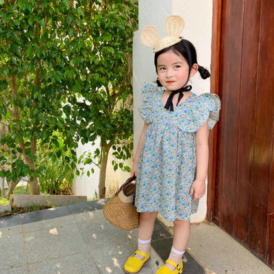 Nova ljetna haljina za djevojčice 2022., modna mašna, punf rukava, točkasta haljina za princeze, slatka dječja odjeća za bebe, dječja odjeća za djevojčice