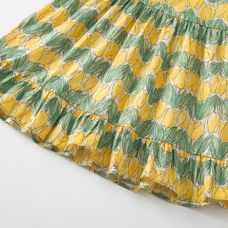 Rochie de vară pentru fetițe Bumbac Îmbrăcăminte ocazională pentru copii Flori cu dungi cu mânecă scurtă Rochii drăguțe Moda pentru fete Tinuta pentru copii