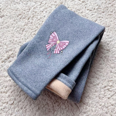 Sweet Girls Tajice s mašnom Baršunaste hlače Jesen Zima Dječje Pamučne rastezljive Tople hlače Uske hlače za djevojčice s elastičnim strukom