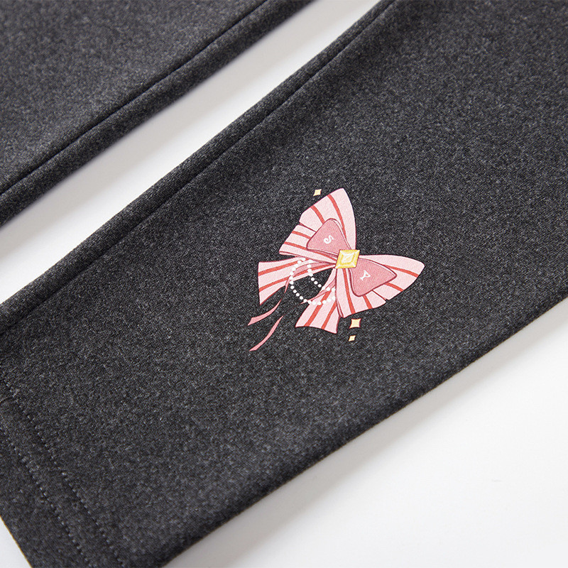 Sweet Girls Tajice s mašnom Baršunaste hlače Jesen Zima Dječje Pamučne rastezljive Tople hlače Uske hlače za djevojčice s elastičnim strukom