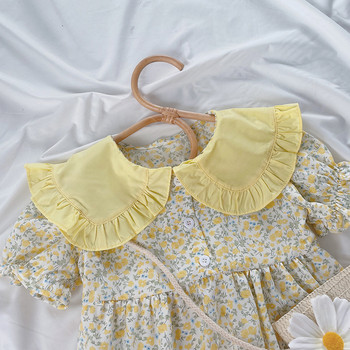 Φόρεμα λουλουδιών για κορίτσια Καλοκαιρινό Νέα Sweet Pastoral Baby Μοντέρνο Παιδικό Φόρεμα Κοριτσίστικη μόδα Παιδική Στολή Casual Ρούχα Δωρεάν Τσάντα