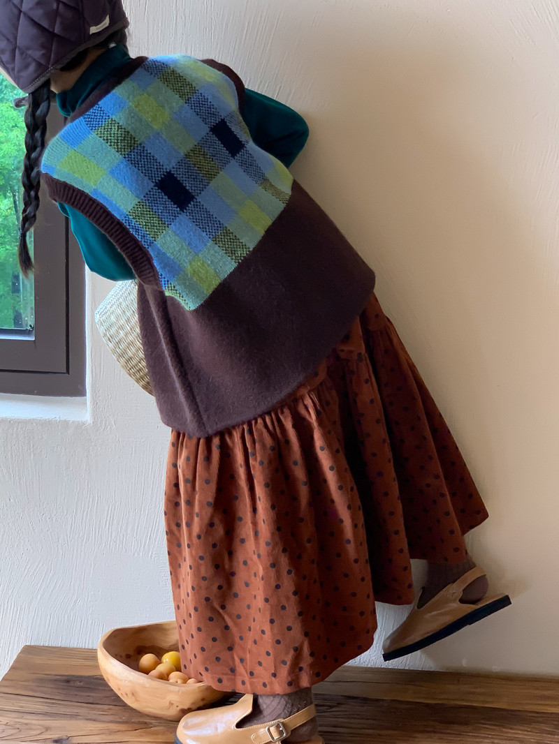 Sügistalvise moe täpitrükiga velvetist seelikud tüdrukutele avar soe seelik