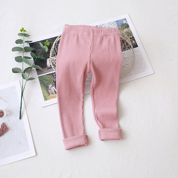 Пролет Есен Едноцветни памучни панталони за момичета Тънки клинове Babys Детски еластични панталони Детско облекло