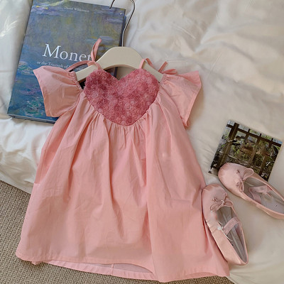 Haljina za djevojčice, ljetna nova korejska dječja lutka s naramenicama, slatka haljina za princezu, moderna dječja odjeća s cvijećem