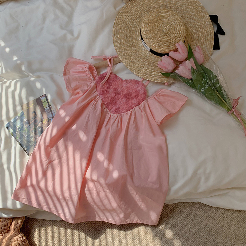 Haljina za djevojčice, ljetna nova korejska dječja lutka s naramenicama, slatka haljina za princezu, moderna dječja odjeća s cvijećem