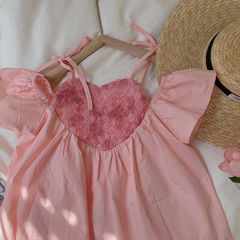 Haljina za djevojčice, ljetna nova korejska dječja lutka s naramenicama, slatka haljina za princezu, moderna dječja odjeća s cvijećem