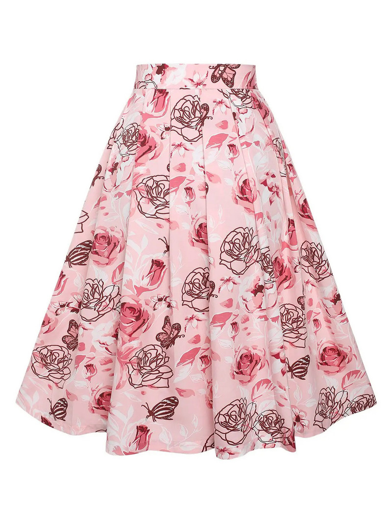 Dvodijelni setovi Ženska odjeća Ljeto 2023. Ležerna majica s okruglim izrezom i ležerna midi suknja s cvjetnim printom