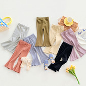 Dječje jednobojne tajice Hlače Plesne hlače za djevojčice Korejski stil Duge lepršave hlače Hlače za djevojčice Modna pamučna odjeća 2022.