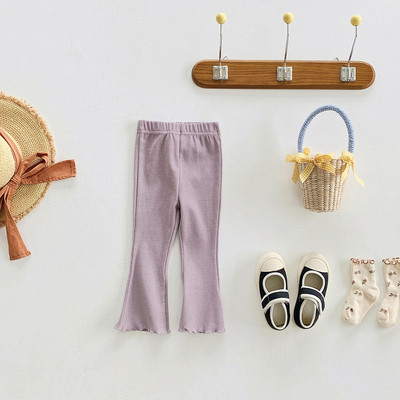 Dječje jednobojne tajice Hlače Plesne hlače za djevojčice Korejski stil Duge lepršave hlače Hlače za djevojčice Modna pamučna odjeća 2022.