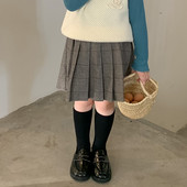 Beebi väikelapse Laste riided koolitüdrukute ruuduline seelik Printsess plisseeritud seelikud sügistalvised lapsed lühikesed seelikud