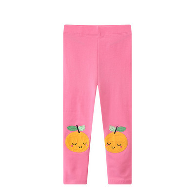 Uus saabumine Sidrunipuuviljade ja -loomade mustriga tüdrukute säärised. Sobilik loomamustritega väikelastele