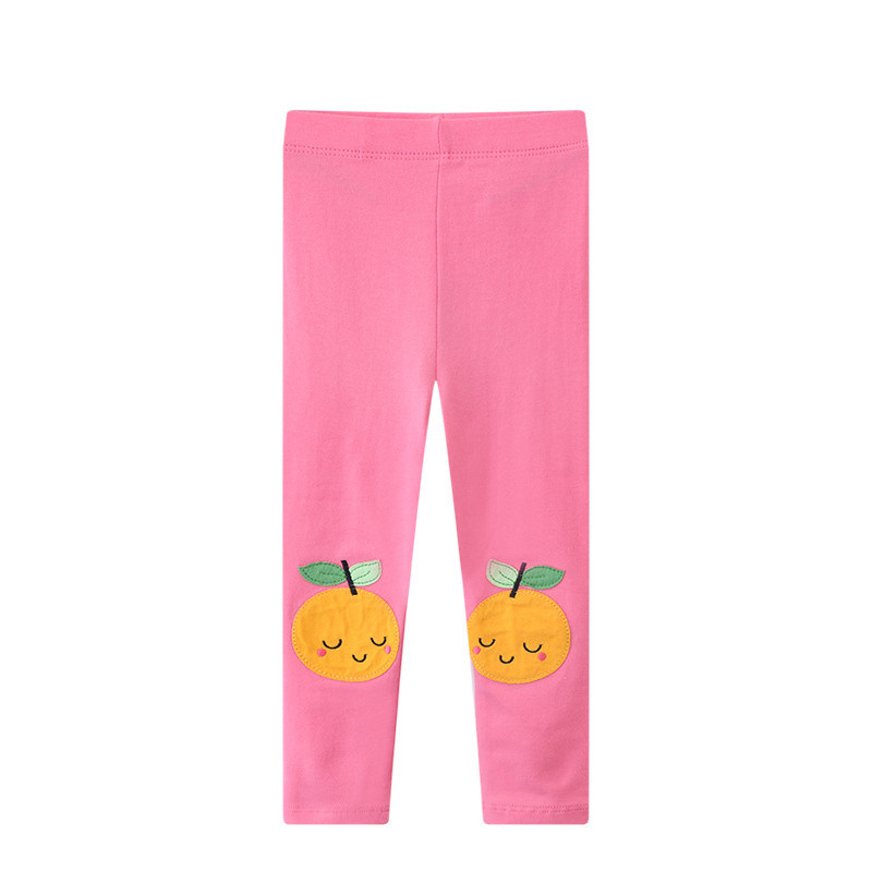 Uus saabumine Sidrunipuuviljade ja -loomade mustriga tüdrukute säärised. Sobilik loomamustritega väikelastele