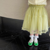 Κορεάτικο στυλ Κοριτσίστικες φούστες 2023 Νέα μεσαία μακριά φούστα με μπαλάκι μονόχρωμα παιδικά ρούχα