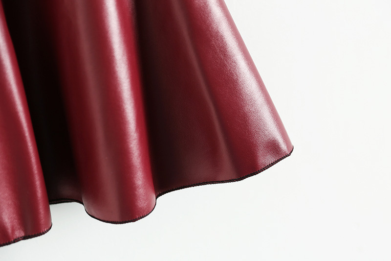 Tüdrukute seelikud Uus mood PU kunstnahast jupe Elastne vöökoht Beebi tüdrukule tutu seelik Sügis must laste lühike seelik Lasteriided