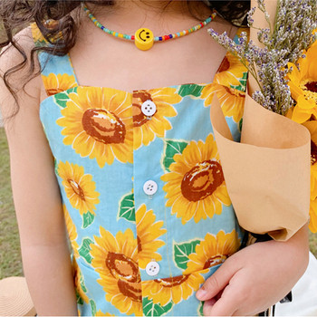 Καλοκαιρινό φόρεμα για κορίτσια σε ευρωπαϊκό και αμερικανικό στυλ Εξωτερικά ρούχα Παιδικά λουλούδια Μικρά φρέσκα παιδικά ρούχα