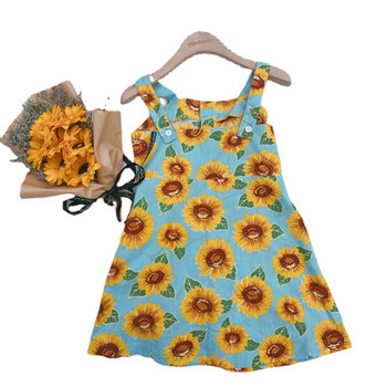 Καλοκαιρινό φόρεμα για κορίτσια σε ευρωπαϊκό και αμερικανικό στυλ Εξωτερικά ρούχα Παιδικά λουλούδια Μικρά φρέσκα παιδικά ρούχα