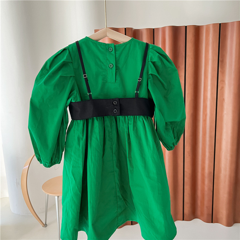 Proljeće 2022. Djevojačka mori retro izvezena tuba gornja haljina u korejskoj verziji Dječja dječja tuba haljina koja se može skinuti za djevojčicu