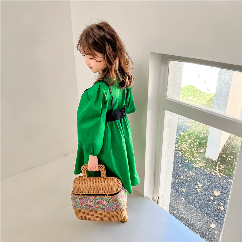 Proljeće 2022. Djevojačka mori retro izvezena tuba gornja haljina u korejskoj verziji Dječja dječja tuba haljina koja se može skinuti za djevojčicu