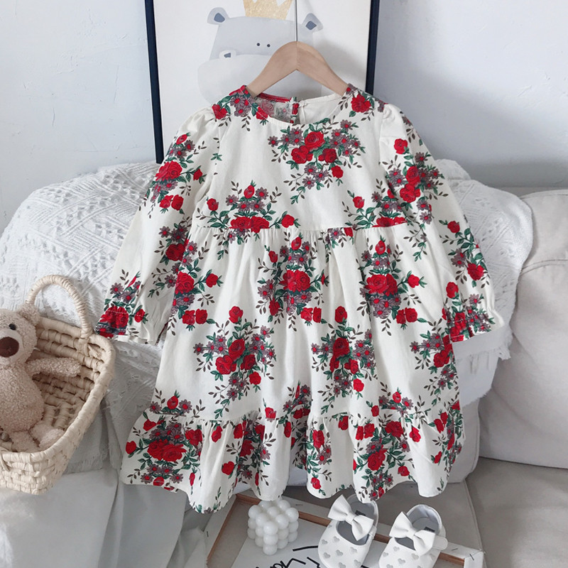 Tüdrukute Retrokleit Kevadine Uus Beebitüdruk Printsess Kleit Lolita Lille Klassikaline Kleit Tüdrukutele Mood Lasteriietus Lasteriided