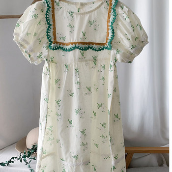 Καλοκαιρινό φόρεμα για κορίτσια βρετανικού στιλ δαντέλα Floral σύνολα Γλυκά κοστούμια Πριγκίπισσα πάρτι φόρεμα βαμβακερά Παιδικά παιδικά ρούχα