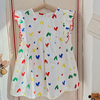 Καλοκαιρινό φόρεμα για κορίτσια με πεταλούδα φόρεμα με ιπτάμενα μανίκια Γλυκό φόρεμα πριγκίπισσας Παιδικά παιδικά ρούχα για κορίτσι