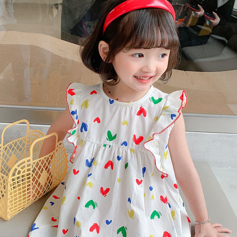 Vasarinė mergaičių suknelė Drugelis skraidanti rankovėmis suknelė Miela princesė suknelė vaikiška kūdikių vaikiški drabužiai mergaitei