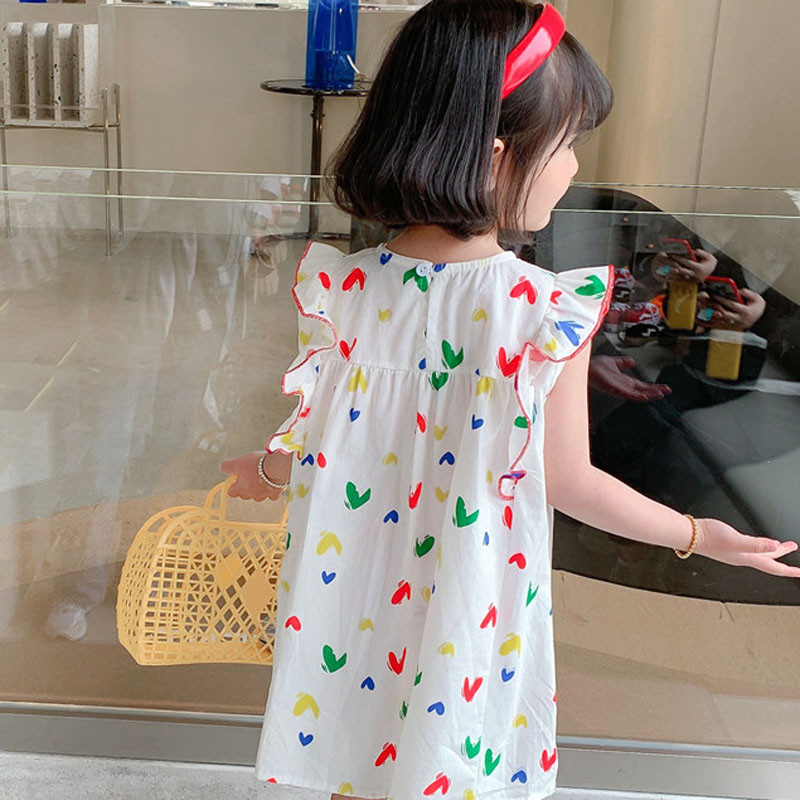 Vasarinė mergaičių suknelė Drugelis skraidanti rankovėmis suknelė Miela princesė suknelė vaikiška kūdikių vaikiški drabužiai mergaitei
