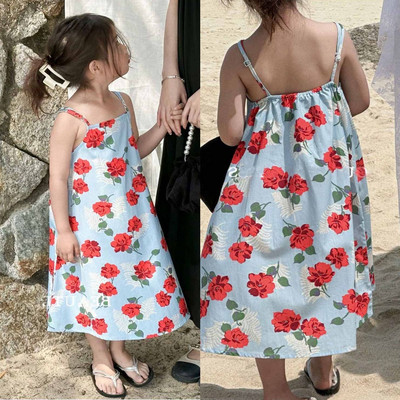 Fashion Girls's Slip Dress Καλοκαιρινό Παιδικό Φόρεμα σε γιορτινό στυλ Cool Flower Girls Dress Seaside Resort Style Vest φόρεμα Princess