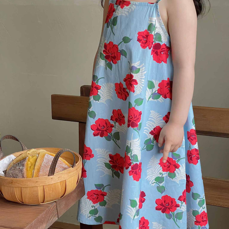 Fashion Girls's Slip Dress Καλοκαιρινό Παιδικό Φόρεμα σε γιορτινό στυλ Cool Flower Girls Dress Seaside Resort Style Vest φόρεμα Princess