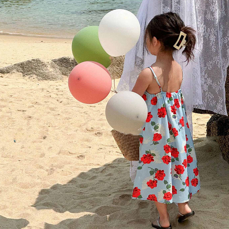 Fashion Girls's Slip Dress Καλοκαιρινό Παιδικό Φόρεμα σε γιορτινό στυλ Cool Flower Girls Dress Seaside Resort Style Vest φόρεμα Princess