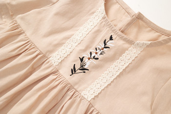 Φορέματα για κορίτσια Διακόσμηση με δαντέλα Κέντημα Φόρεμα 2023 Φθινόπωρο Νέο από καθαρό βαμβακερό μακρυμάνικο φορέματα Κορεάτικο στυλ Παιδικό φόρεμα