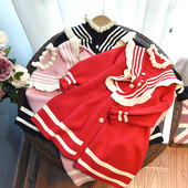 Pletena haljina za djevojčice Jesenska dječja haljina u kampus stilu Proljetna nova modna džemper haljina s dugim rukavima za djevojčice Dječja odjeća