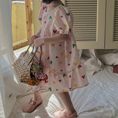 Rochie pentru fete 2023 Noua rochie de vară subțire prințesă Rochie de plajă pentru copii Love Print Rochie drăguță pentru copii mijlocii și mici